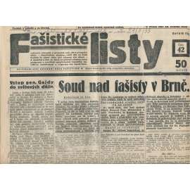 Fašistické listy, ročník III., číslo 42/1933. Oficiální list Národní obce fašistické (noviny, pravicová literatura, 1. republika)