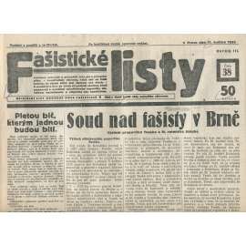 Fašistické listy, ročník III., číslo 38/1933. Oficiální list Národní obce fašistické (noviny, pravicová literatura, 1. republika)