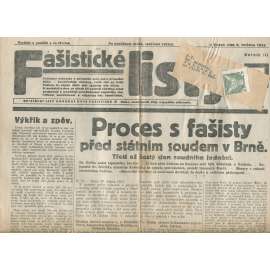 Fašistické listy, ročník III., číslo 36/1933. Oficiální list Národní obce fašistické (noviny, pravicová literatura, 1. republika)