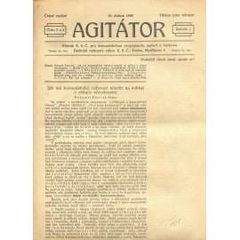 Agitátor, ročník I., číslo 3 a 4/1922. Věstník K. S. Č. pro komunistickou propagandu, agitaci a výchovu (staré noviny, komunistická literatura)