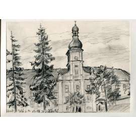 Bělá pod bezdězem - zámek, kresba (František Malý) - 1971