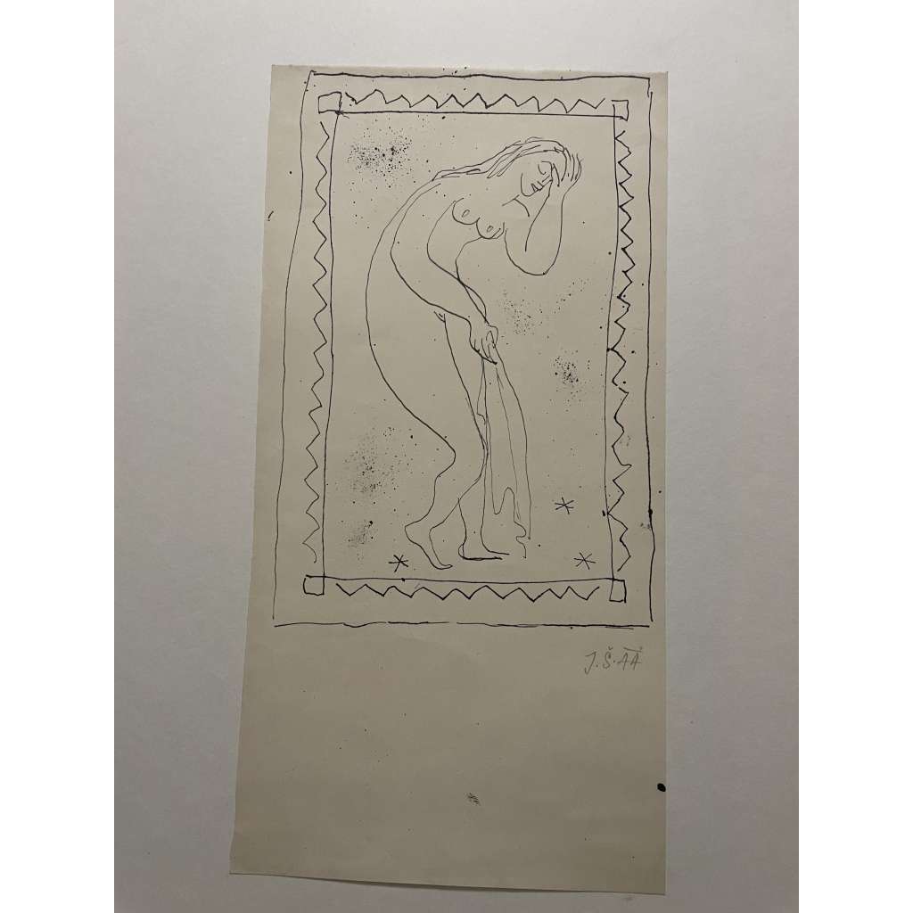Eva, kresba tuší (Jiří Šindler) 1944