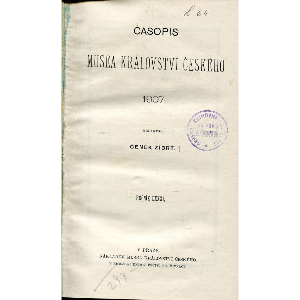 Časopis Musea Království českého 1907