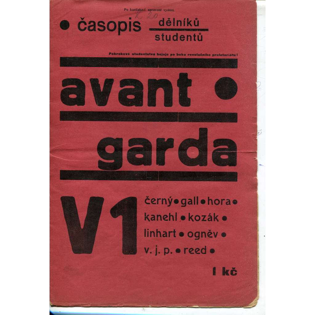 Avantgarda, časopis studentů a dělníků (Deutsche avantgarde) - říjen 1928  (1. republika, noviny)