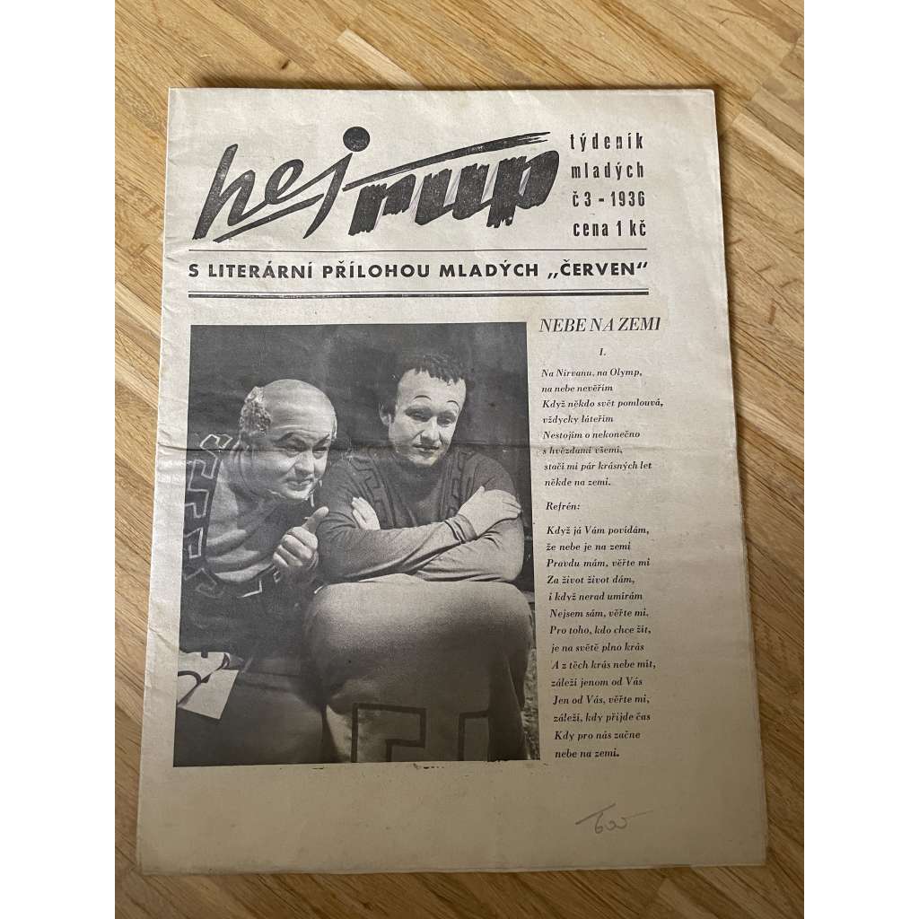 Hej rup, číslo 3/1936 (Týdeník mladých) - staré noviny, 1. republika