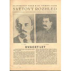 Světový rozhled, ročník XIII., číslo 46/1937. Týdeník pro politiku a dělnické hnutí (časopis, noviny)