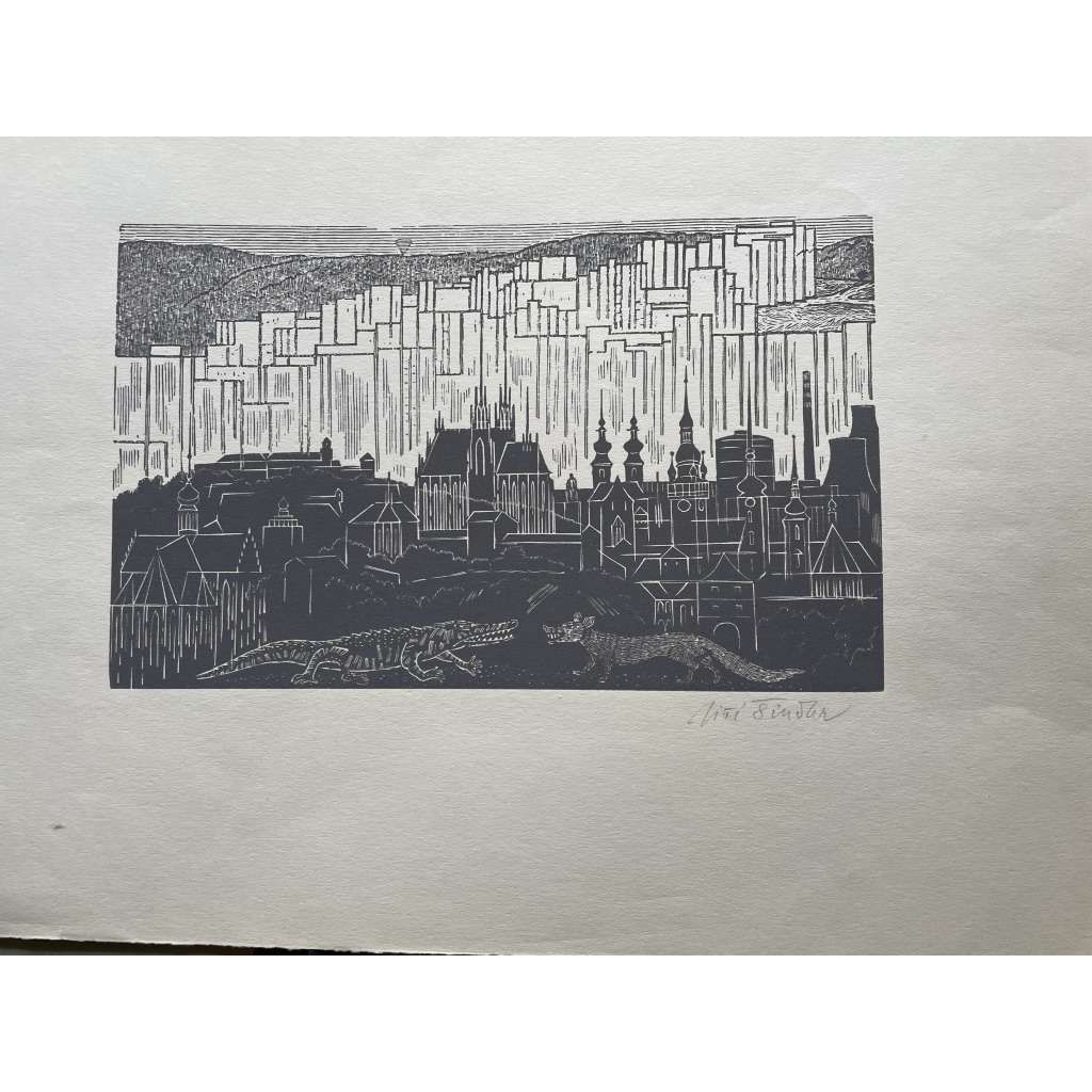 Brno, dřevoryt (Jiří Šindler)