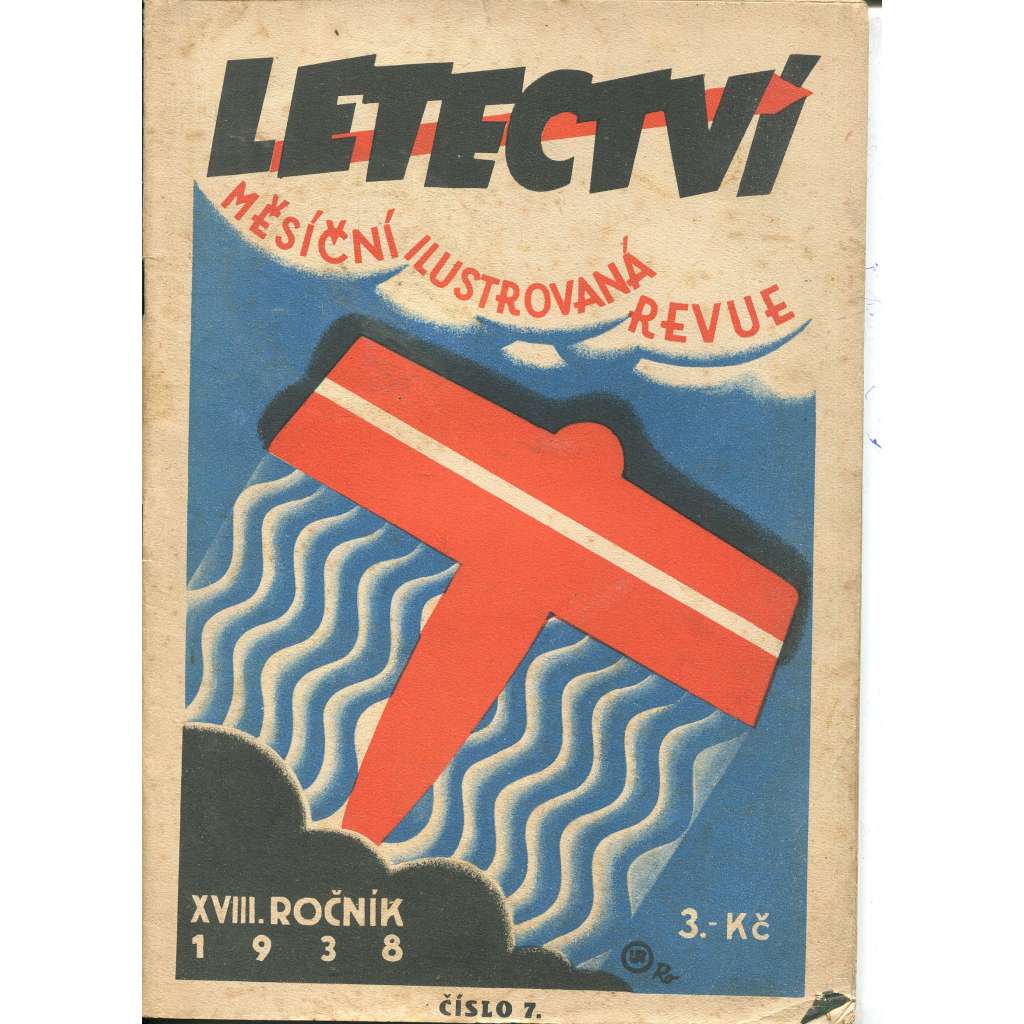 Letectví, číslo 7., ročník XVIII./1938. Měsíční ilustrovaná revue (letadla)