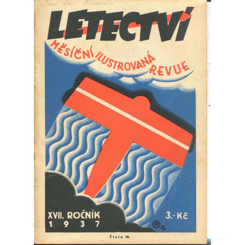 Letectví, číslo 10., ročník XVII./1937. Měsíční ilustrovaná revue (letadla)