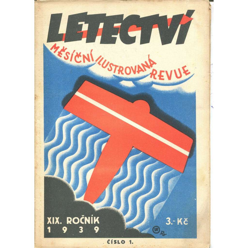 Letectví, číslo 1., ročník XIX./1939. Měsíční ilustrovaná revue (letadla)