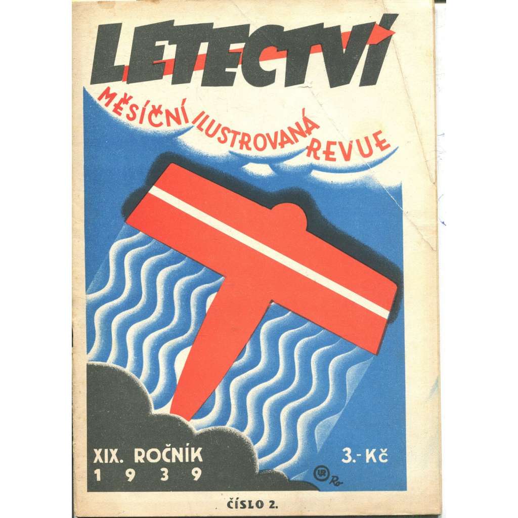 Letectví, číslo 2., ročník XIX./1939. Měsíční ilustrovaná revue (letadla) - pošk.