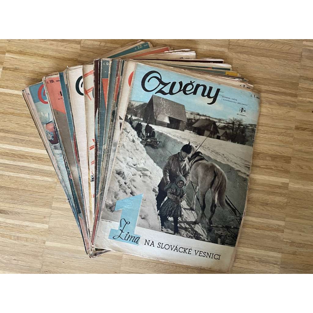 Ozvěny domova i světa, číslo 1-23, 25, 32, 33, 35, 36 a 45/1941 (časopis, noviny)