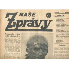 Naše zprávy, ročník I., číslo 4/1939. List Národního souručenství (noviny, protektorát)