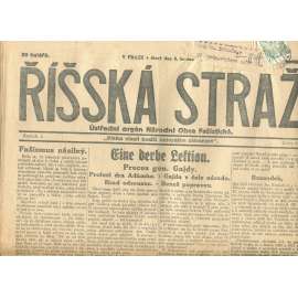 Říšská stráž, ročník I., číslo 8/1927. Ústřední orgán Národní obce fašistické (staré noviny, fašisté, Gajda)