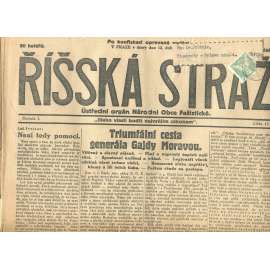 Říšská stráž, ročník I., číslo 13/1927. Ústřední orgán Národní obce fašistické (staré noviny, fašisté, Gajda)