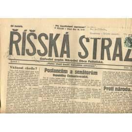 Říšská stráž, ročník I., číslo 17/1927. Ústřední orgán Národní obce fašistické (staré noviny, fašisté, Gajda)