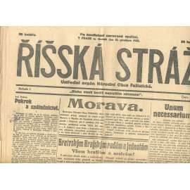 Říšská stráž, ročník I., číslo 48/1927. Ústřední orgán Národní obce fašistické (staré noviny, fašisté, Gajda)