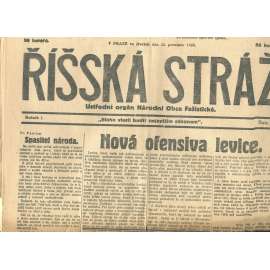 Říšská stráž, ročník I., číslo 49/1927. Ústřední orgán Národní obce fašistické (staré noviny, fašisté, Gajda)