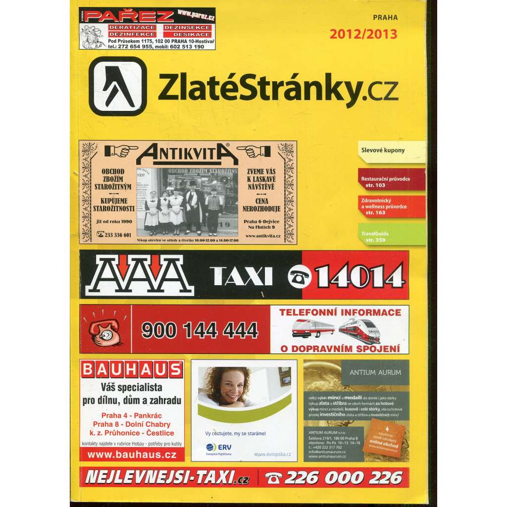 Zlaté stránky 2012-2013 (telefonní seznam) Praha