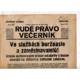 Rudé právo - večerník, ročník VIII., číslo 186 - zvláštní vydání (12.8.1927) - staré noviny, 1. republika