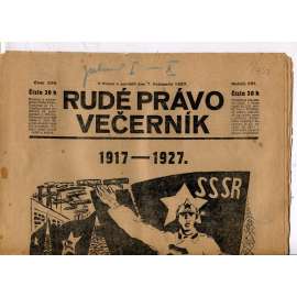 Rudé právo - večerník, ročník VIII., číslo 256 (7.11.1927) - staré noviny, 1. republika