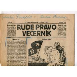 Rudé právo - večerník, ročník VIII., číslo 8 (12.1.1927) - staré noviny, 1. republika
