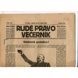 Rudé právo - večerník, ročník VIII., číslo 16 (21.1.1927) - staré noviny, 1. republika