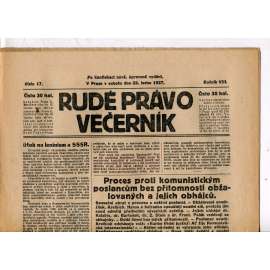 Rudé právo - večerník, ročník VIII., číslo 17 (22.1.1927) - staré noviny, 1. republika