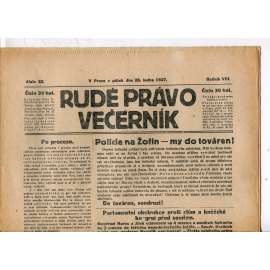 Rudé právo - večerník, ročník VIII., číslo 22 (28.1.1927) - staré noviny, 1. republika