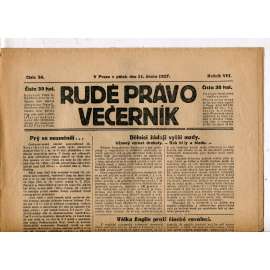 Rudé právo - večerník, ročník VIII., číslo 34 (11.2.1927) - staré noviny, 1. republika