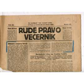 Rudé právo - večerník, ročník VIII., číslo 63 (17.3.1927) - staré noviny, 1. republika (pošk.)