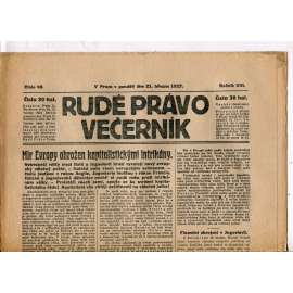 Rudé právo - večerník, ročník VIII., číslo 66 (21.3.1927) - staré noviny, 1. republika