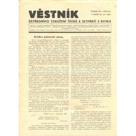 Věstník Ústředního sdružení Čechů a Slováků z Ruska, ročník XVI., číslo 12/1936 (legie, legionáři, legie v Rusku) - časopis