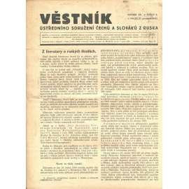 Věstník Ústředního sdružení Čechů a Slováků z Ruska, ročník XX., číslo 4/1940 (legie, legionáři, legie v Rusku) - časopis