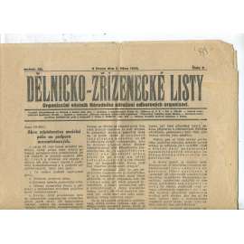 Dělnicko-zřízenecké listy, ročník XII./1932. Organisační věstník Národního sdružení odborových organisací (noviny, odbory)