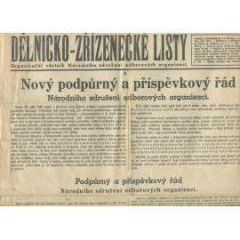 Dělnicko-zřízenecké listy, ročník XIII., číslo 18/1933. Organisační věstník Národního sdružení odborových organisací (noviny, odbory)