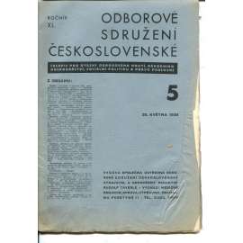 Odborové sdružení českoslovanské, ročník XL., číslo 5/1936 [Časopis pro otázky odborového hnutí, národního hospodářství, sociální politiku a právo pracovní]] odbory