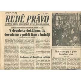 Rudé právo, číslo 225 (28.9.1946). Ústřední orgán Komunistické strany Československa (noviny)