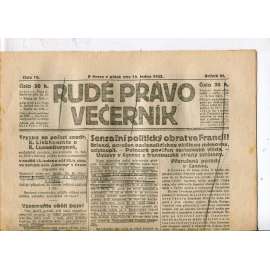 Rudé právo - večerník, ročník III., číslo 10. (13.1.1922). 1. republika, noviny