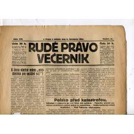 Rudé právo - večerník, ročník III., číslo 152. (8.7.1922). 1. republika, noviny