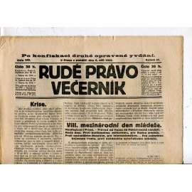 Rudé právo - večerník, ročník III., číslo 200. (4.9.1922). 1. republika, noviny
