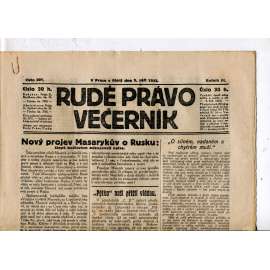 Rudé právo - večerník, ročník III., číslo 201. (5.9.1922). 1. republika, noviny