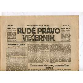 Rudé právo - večerník, ročník III., číslo 203. (7.9.1922). 1. republika, noviny