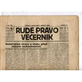 Rudé právo - večerník, ročník III., číslo 279. (9.12.1922). 1. republika, noviny