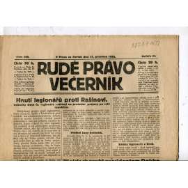 Rudé právo - večerník, ročník III., číslo 289. (21.12.1922). 1. republika, noviny