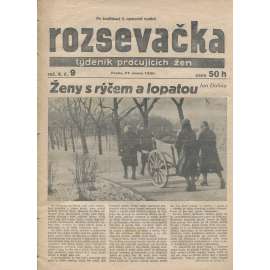 Rozsevačka, ročník X., číslo 9/1935. Týdeník pracujících žen (časopis, 1. republika, noviny)