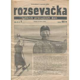 Rozsevačka, ročník X., číslo 1/1935. Týdeník pracujících žen (časopis, 1. republika, noviny)