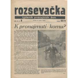 Rozsevačka, ročník X., číslo 2/1935. Týdeník pracujících žen (časopis, 1. republika, noviny)