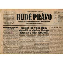 Rudé právo, ročník VIII., číslo 235. (4.10.1927). Ústřední orgán Komunistické strany Československa (1. republika, noviny)