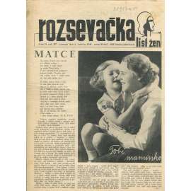 Rozsevačka, ročník XI., číslo 19/1936. List žen (časopis, 1. republika, noviny)